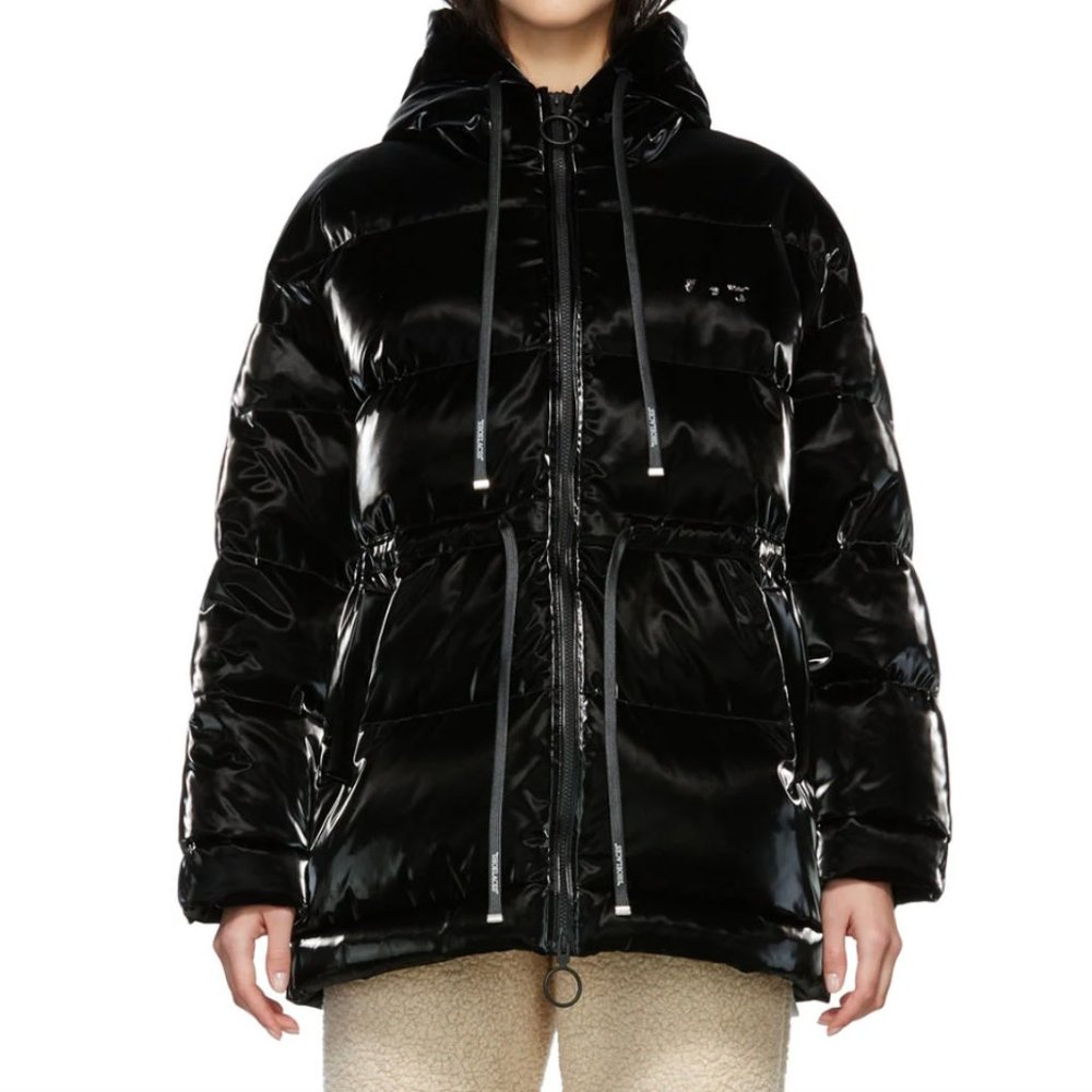 OFF-WHITE Shiny Black Puffer with Belt